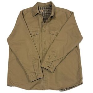 Gh bass earth flannel cotton cottagecore button down jacket shirt XL